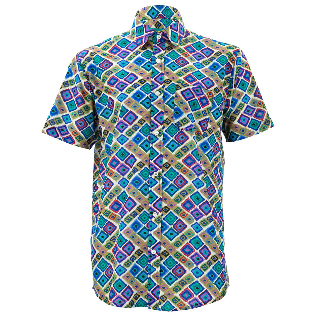 Regular Fit Short Sleeve Shirt - Squares