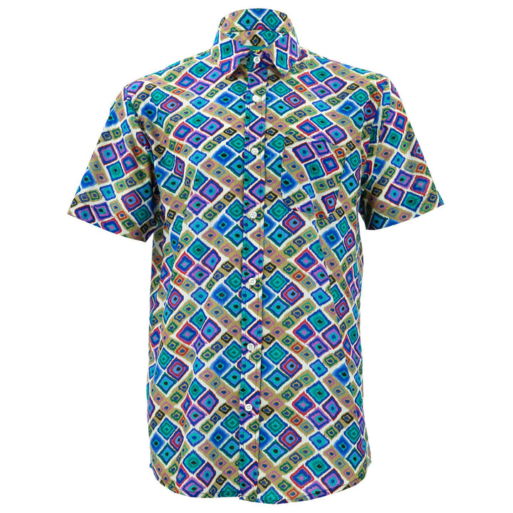 Regular Fit Short Sleeve Shirt - Squares