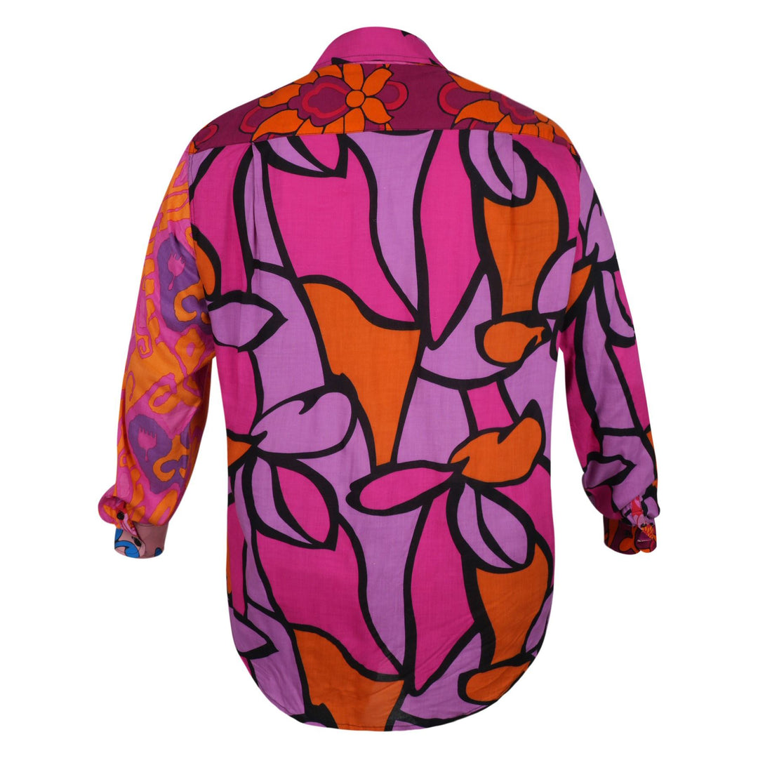 Regular Fit Long Sleeve Shirt - Random Mixed Panel Bold Floral