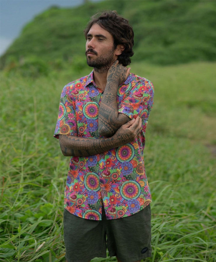 Regular Fit Short Sleeve Shirt - Cosmic Mandala