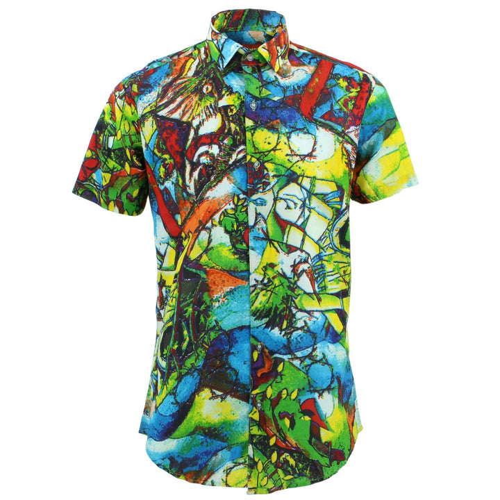 Tailored Fit Short Sleeve Shirt - Coloured Glass