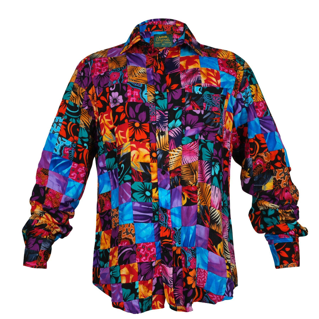 Regular Fit Long Sleeve Shirt - Paradise Patchwork Small
