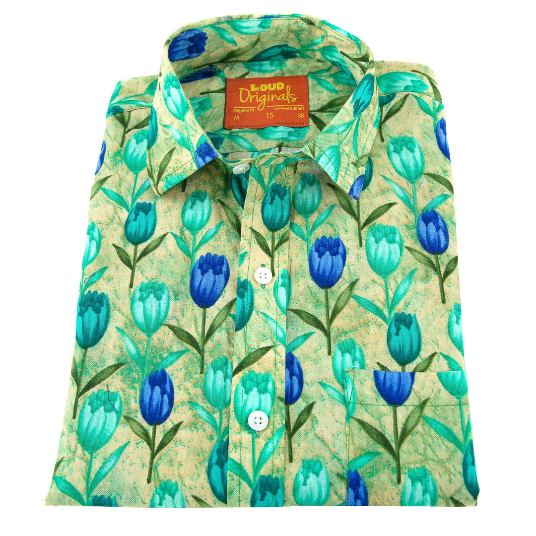 Regular Fit Short Sleeve Shirt - Tulips