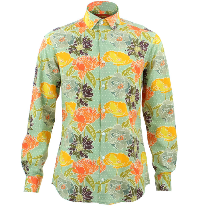 Tailored Fit Long Sleeve Shirt - Polka Floral
