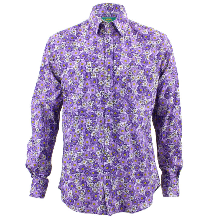 Tailored Fit Long Sleeve Shirt - Pink & Purple Floral Print