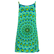 Strappy Dress - Peacock Mandala Blue Lime