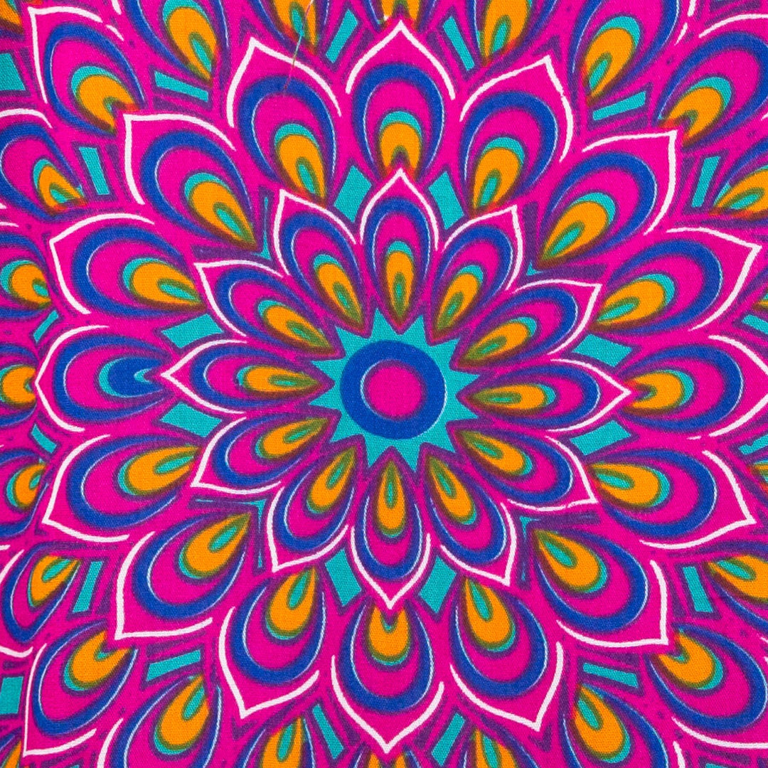 Regular Fit Short Sleeve Shirt - Peacock Mandala - Pink Blue