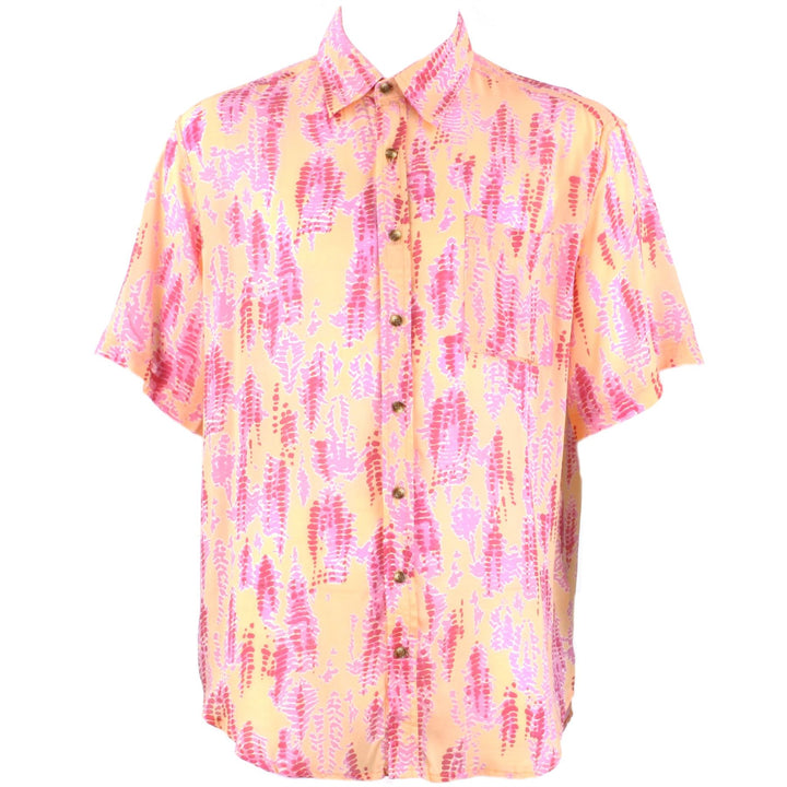 Regular Fit Short Sleeve Shirt - Yellow & Pink Abstract