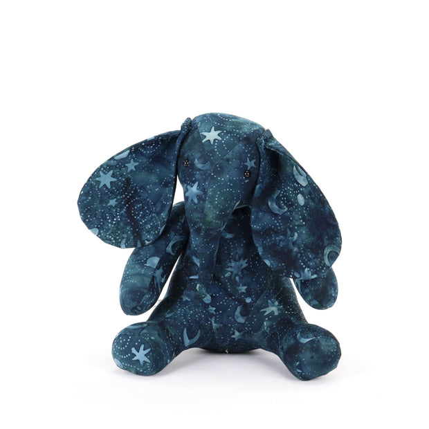 Batik Cotton Friendship Elephant - Blue Moon Stars