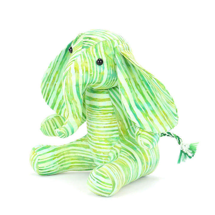 Batik Cotton Friendship Elephant - Green Stripe