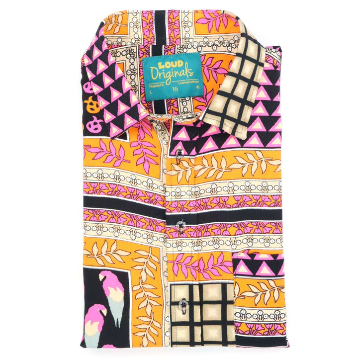 Regular Fit Short Sleeve Shirt - Parrot Panel