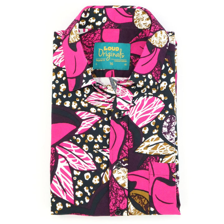 Regular Fit Short Sleeve Shirt - Magenta Orchid