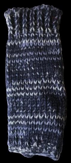 Wool Knit Fleece Lined  Wrist Warmers - SD Navy