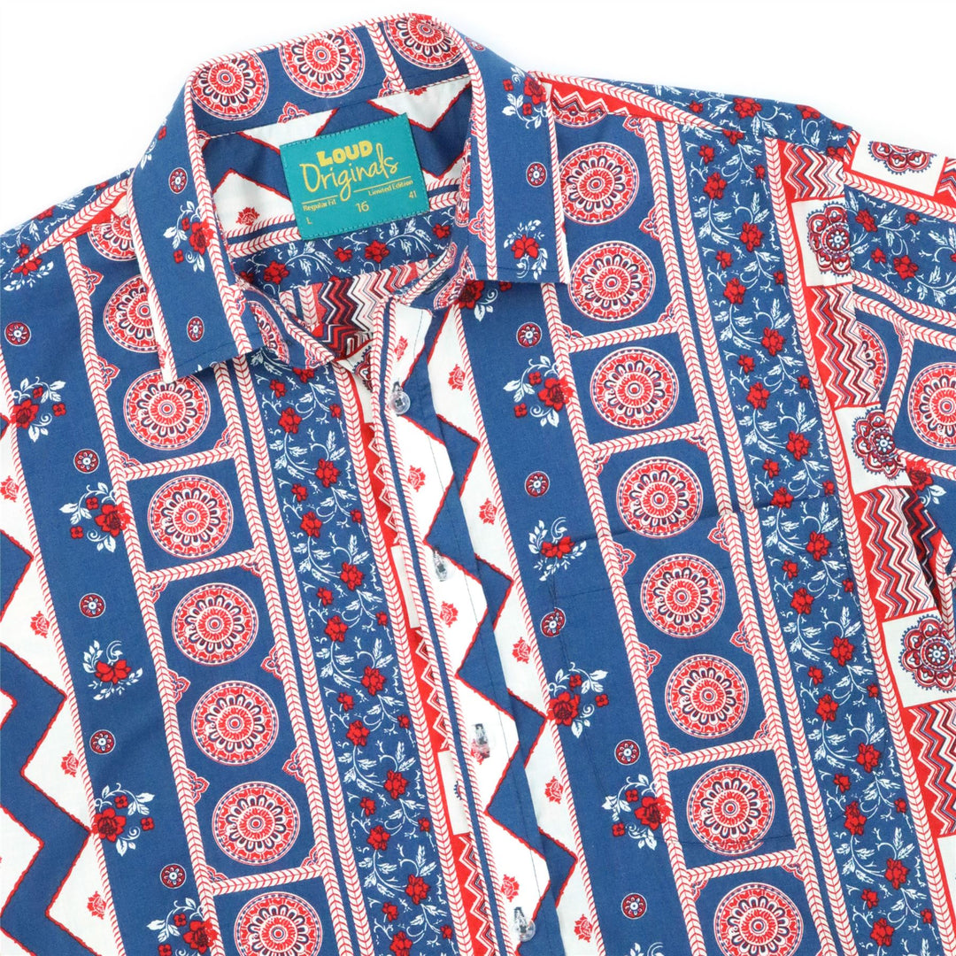 Regular Fit Short Sleeve Shirt - Americana Stripe