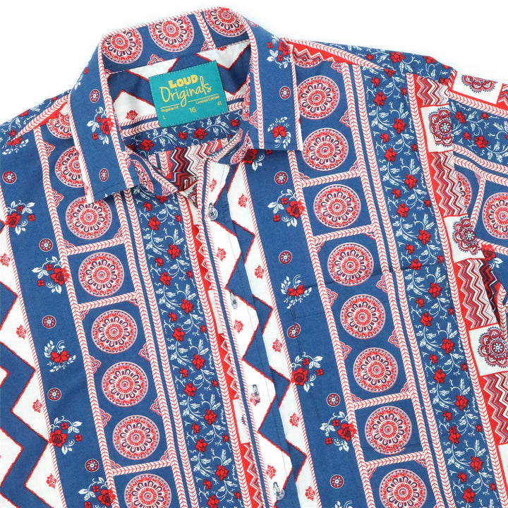 Regular Fit Short Sleeve Shirt - Americana Stripe