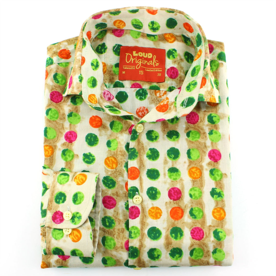 Tailored Fit Long Sleeve Shirt - Multi Dotty