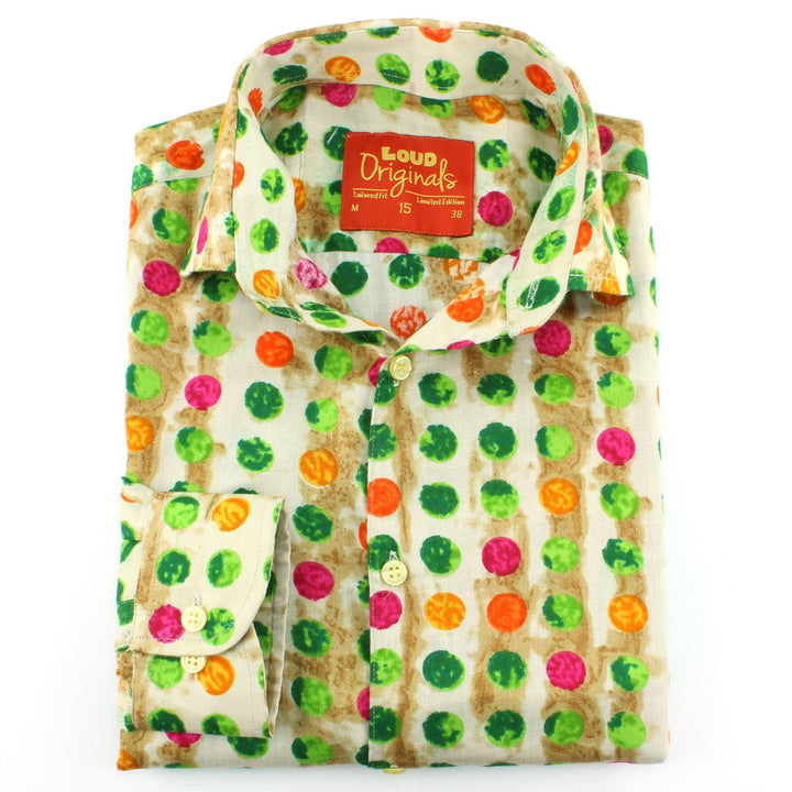 Tailored Fit Long Sleeve Shirt - Multi Dotty