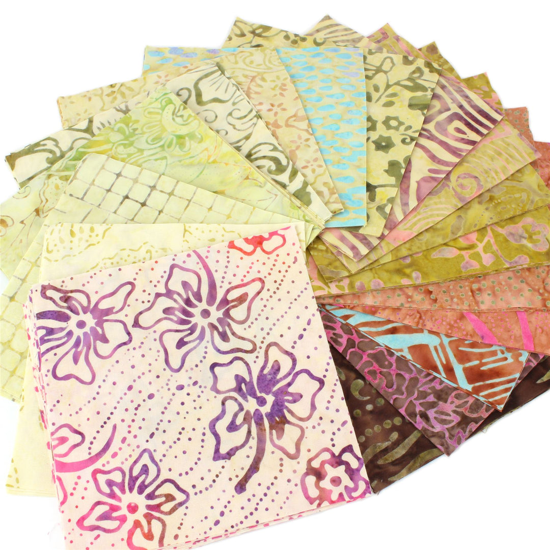 Charm Pack - 40 x 5" Squares of Cotton Batik