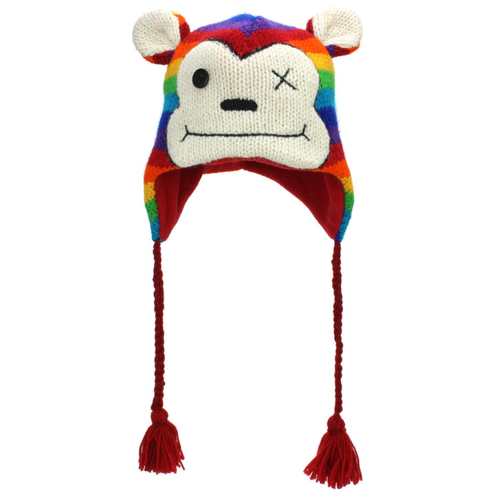 Wool Animal Hat - Rainbow Monkey