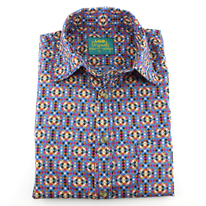 Tailored Fit Short Sleeve Shirt - Pixelated Tiles