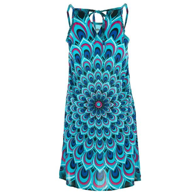 Strappy Dress - Peacock Mandala Blue