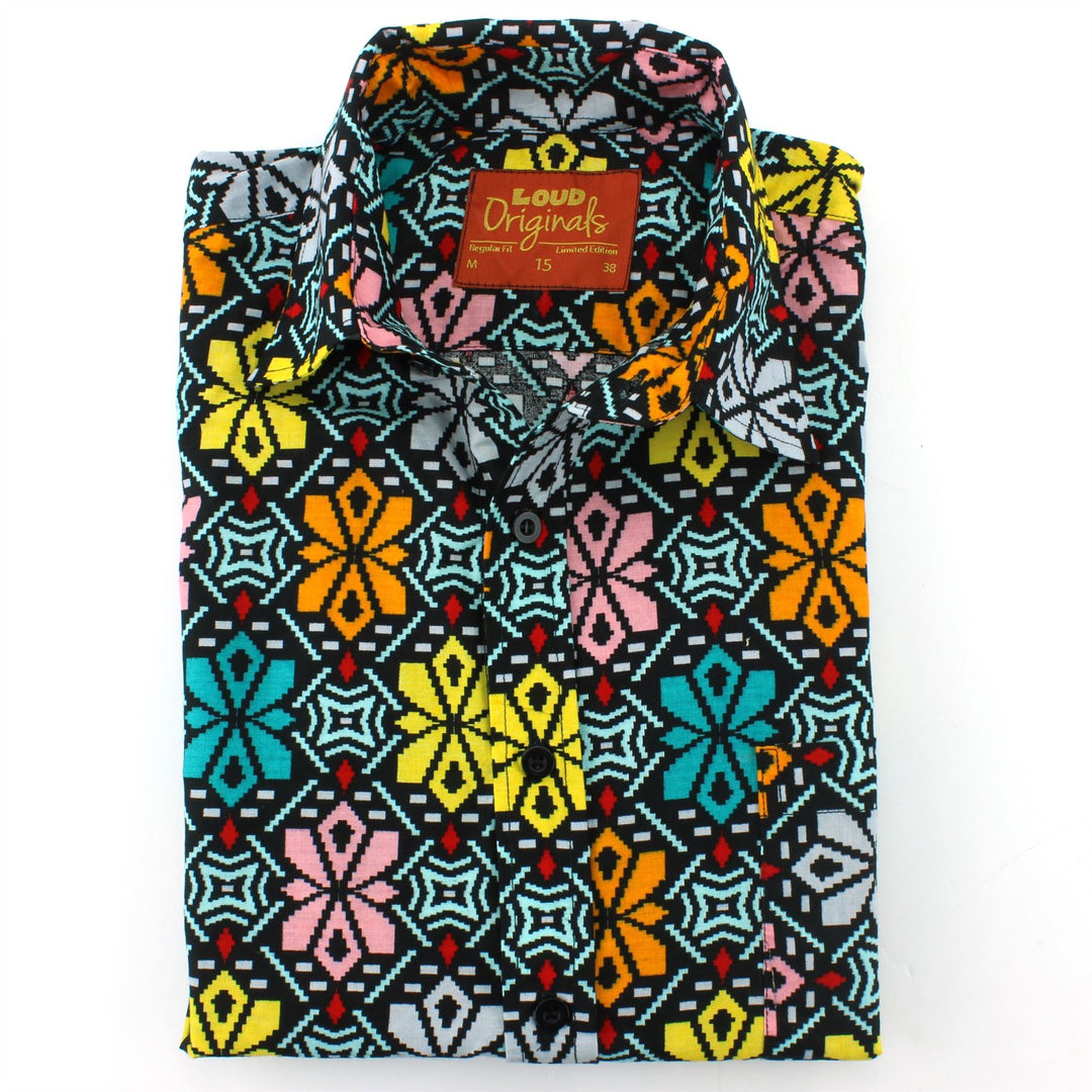 Regular Fit Short Sleeve Shirt - Geometric Digital