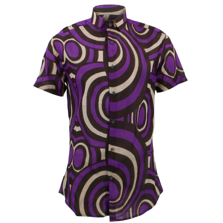 Tailored Fit Short Sleeve Shirt - Retro Circles