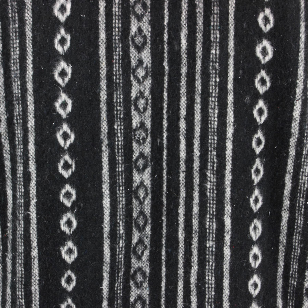 Brushed Cotton Hooded Poncho - Black Diamond