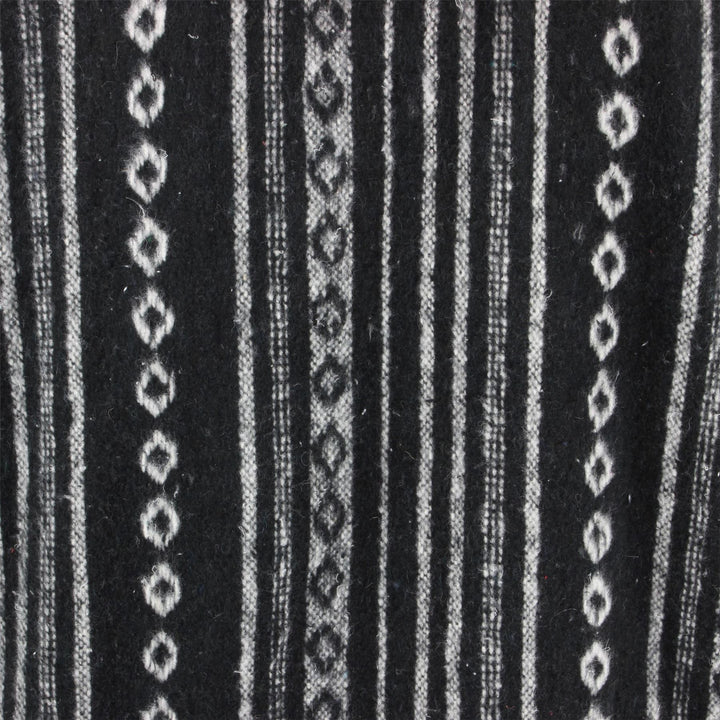 Brushed Cotton Hooded Poncho - Black Diamond