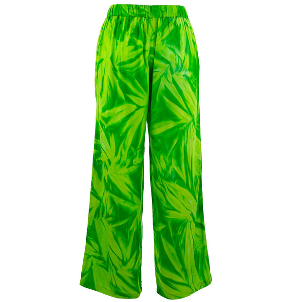 Loose Summer Trousers - Feathers Lime Green