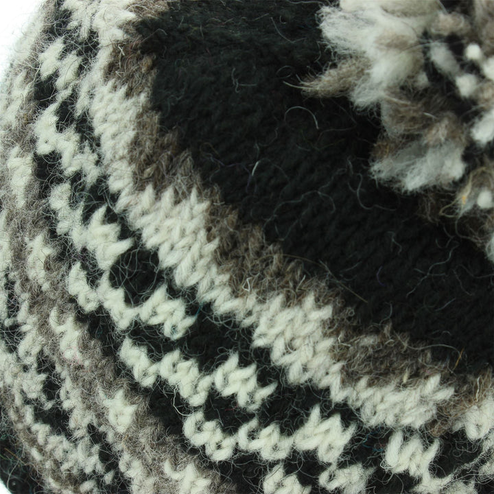 Wool Knit Beanie Bobble Hat