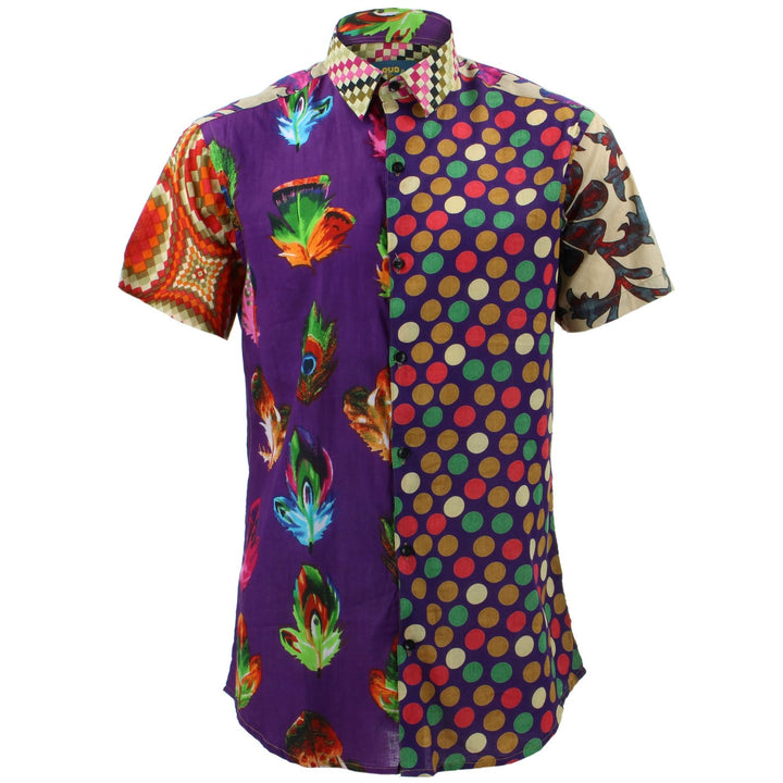 Slim Fit Short Sleeve Shirt - Random Mixed Panel