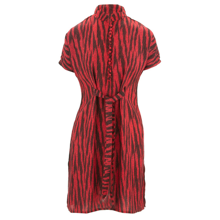 Mandarin Mini Dress - Red Zebra
