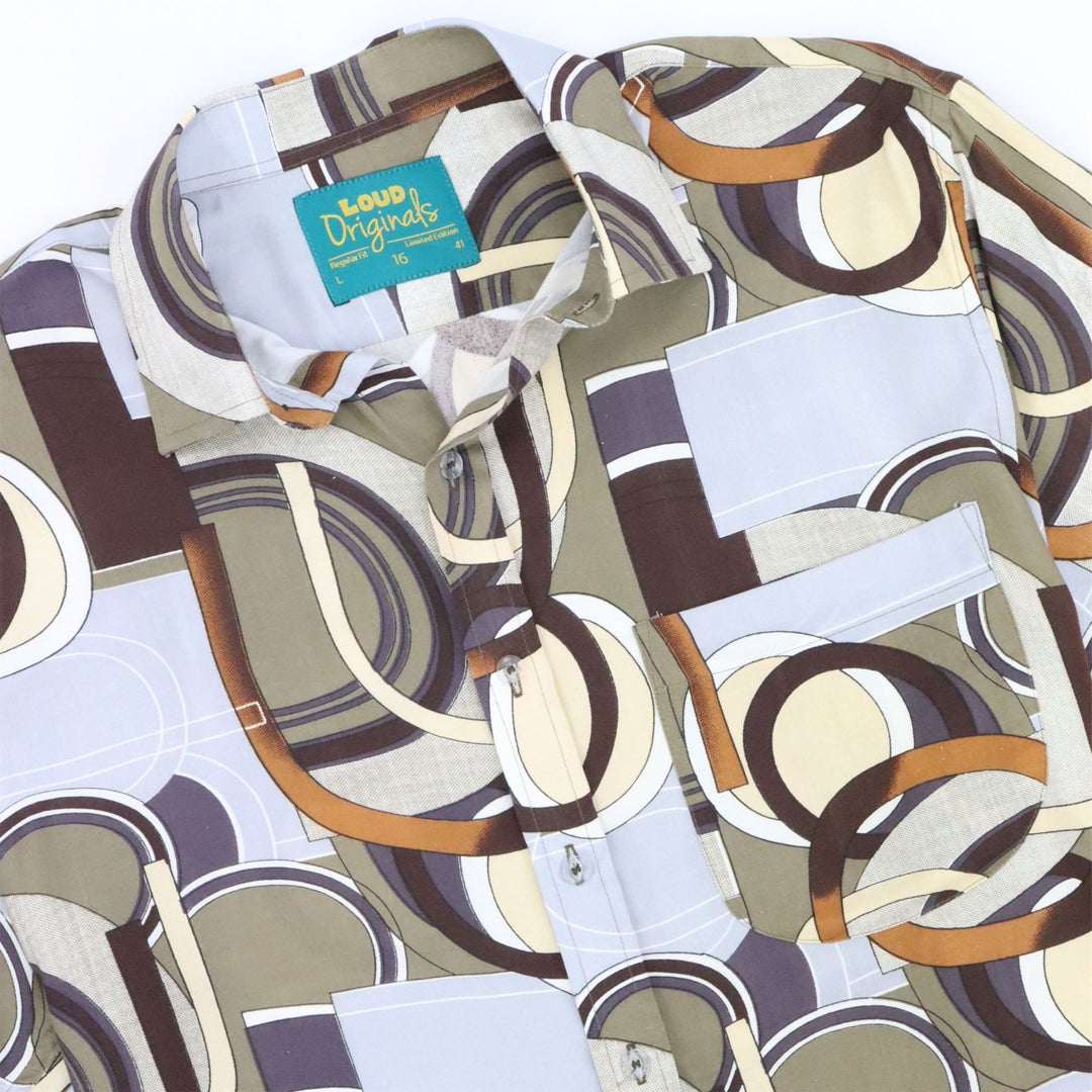 Regular Fit Short Sleeve Shirt - Retro Geo