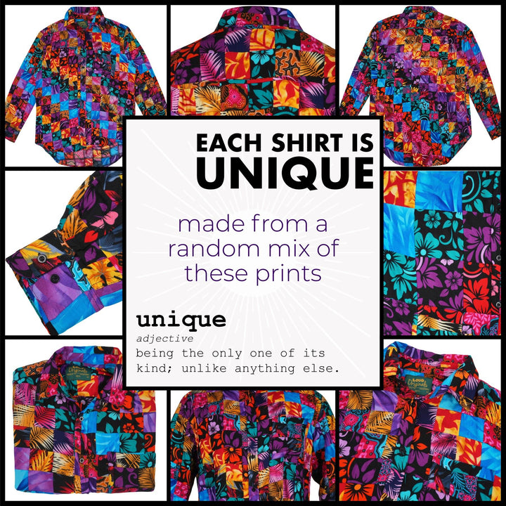 Regular Fit Long Sleeve Shirt - Paradise Patchwork Small