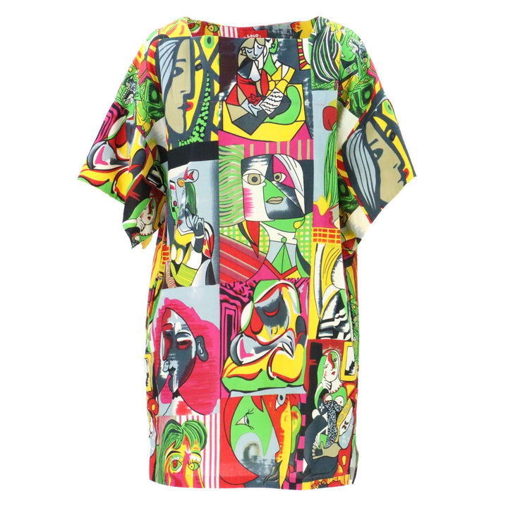 Modern Kimono Pocket Dress - Cubism Grey