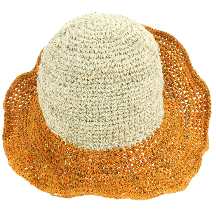 Hemp & Cotton Sun Hat - Two-tone Orange