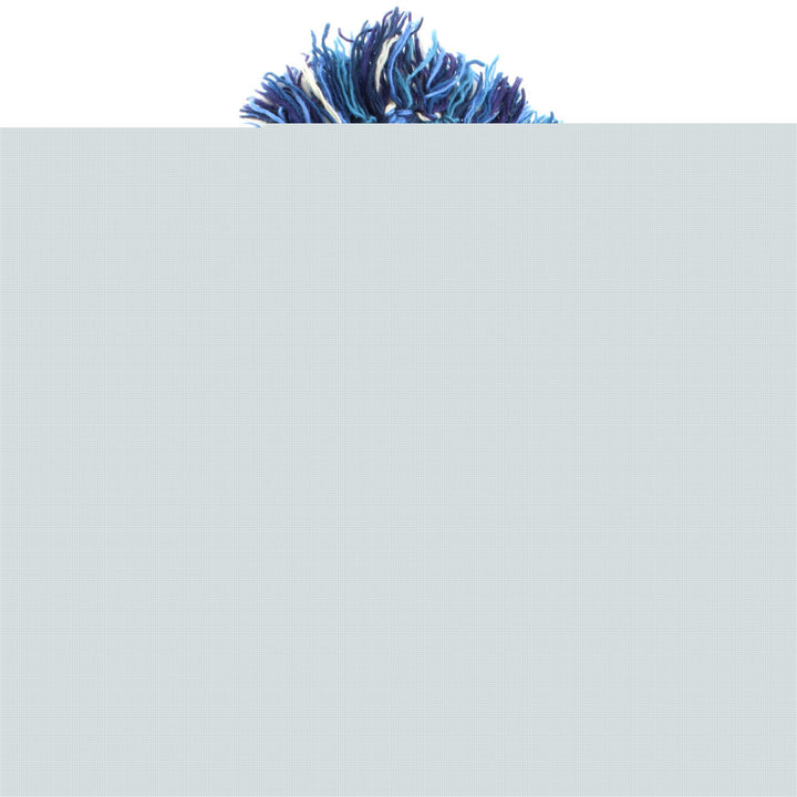 Wool Knit 'Punk' Mohawk Earflap Beanie Hat - Blue & White (Adult)