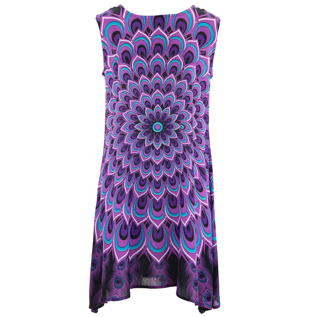 The Swirl Shift Dress - Peacock Mandala Purple