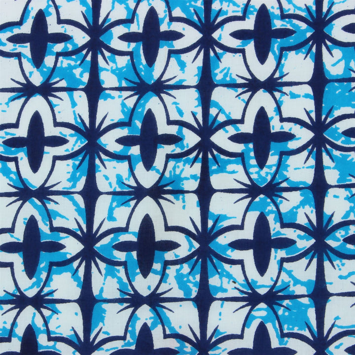 Regular Fit Long Sleeve Shirt - Blue & White Abstract