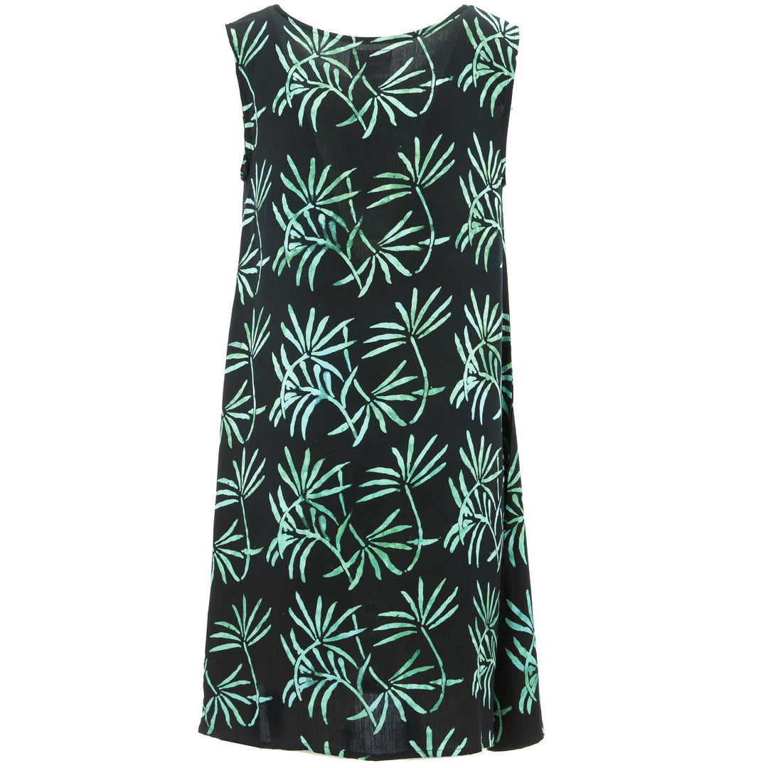 The Swirl Shift Dress - Black Water Palms
