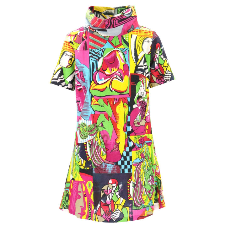 Sixties Shift Dress - Cubism Blue