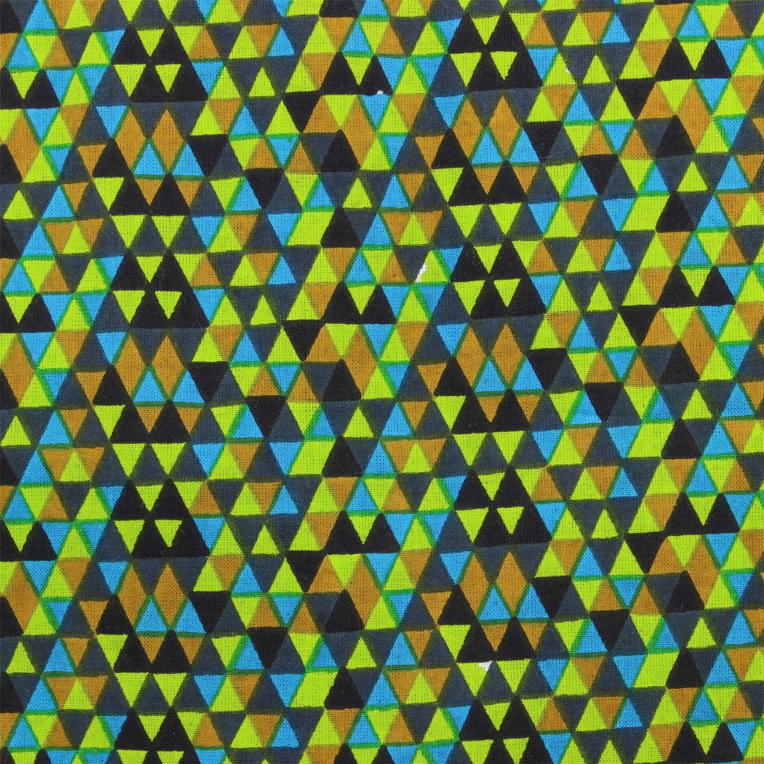 Regular Fit Long Sleeve Shirt - Green & Blue Triangles
