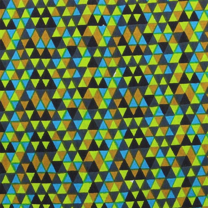 Regular Fit Long Sleeve Shirt - Green & Blue Triangles