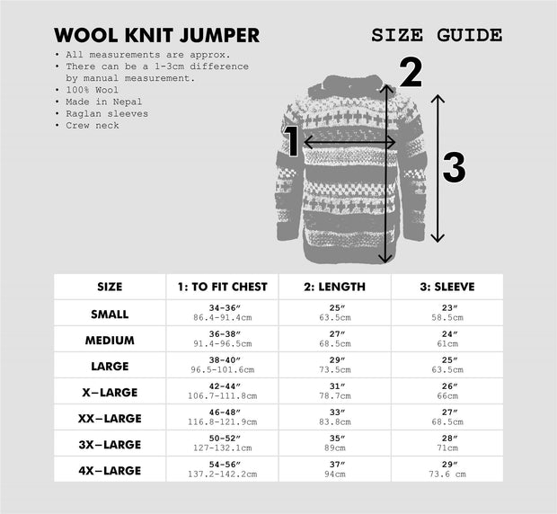 Hand Knitted Wool Jumper - Stripe Rainbow Zig Zag