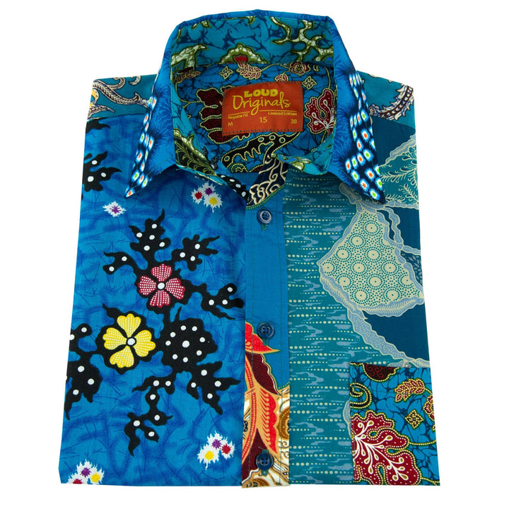 Regular Fit Long Sleeve Shirt - Random Mixed Panel Batik