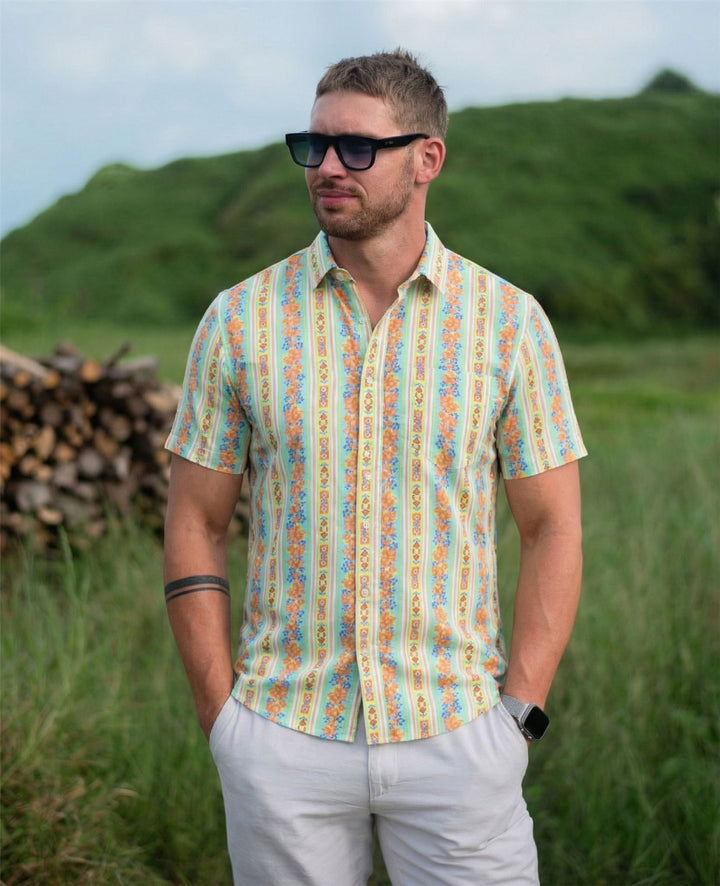 Regular Fit Short Sleeve Shirt - Folk Stripe