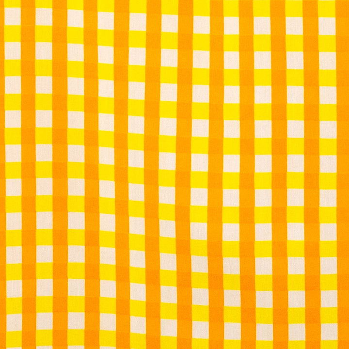Regular Fit Short Sleeve Shirt - Gingham Check - Yellow