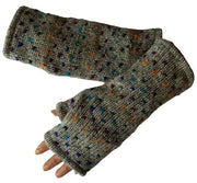 Wool Knit Fleece Lined  Wrist Warmers - Tik Tik Grey
