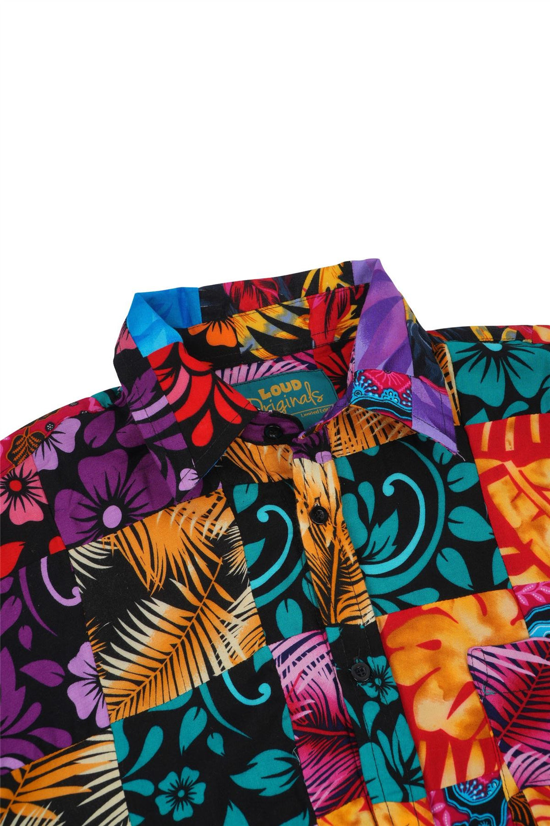 Regular Fit Long Sleeve Shirt - Paradise Patchwork Large